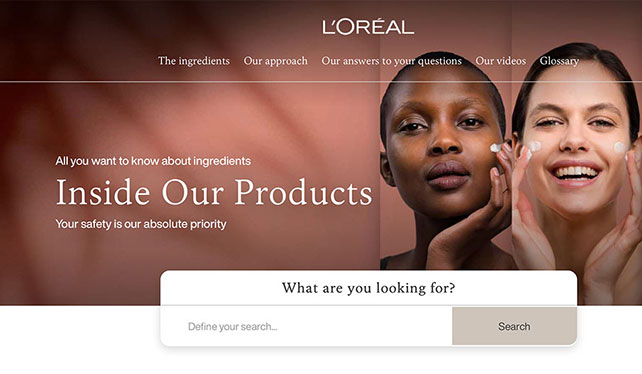 L’Oréal Product Website